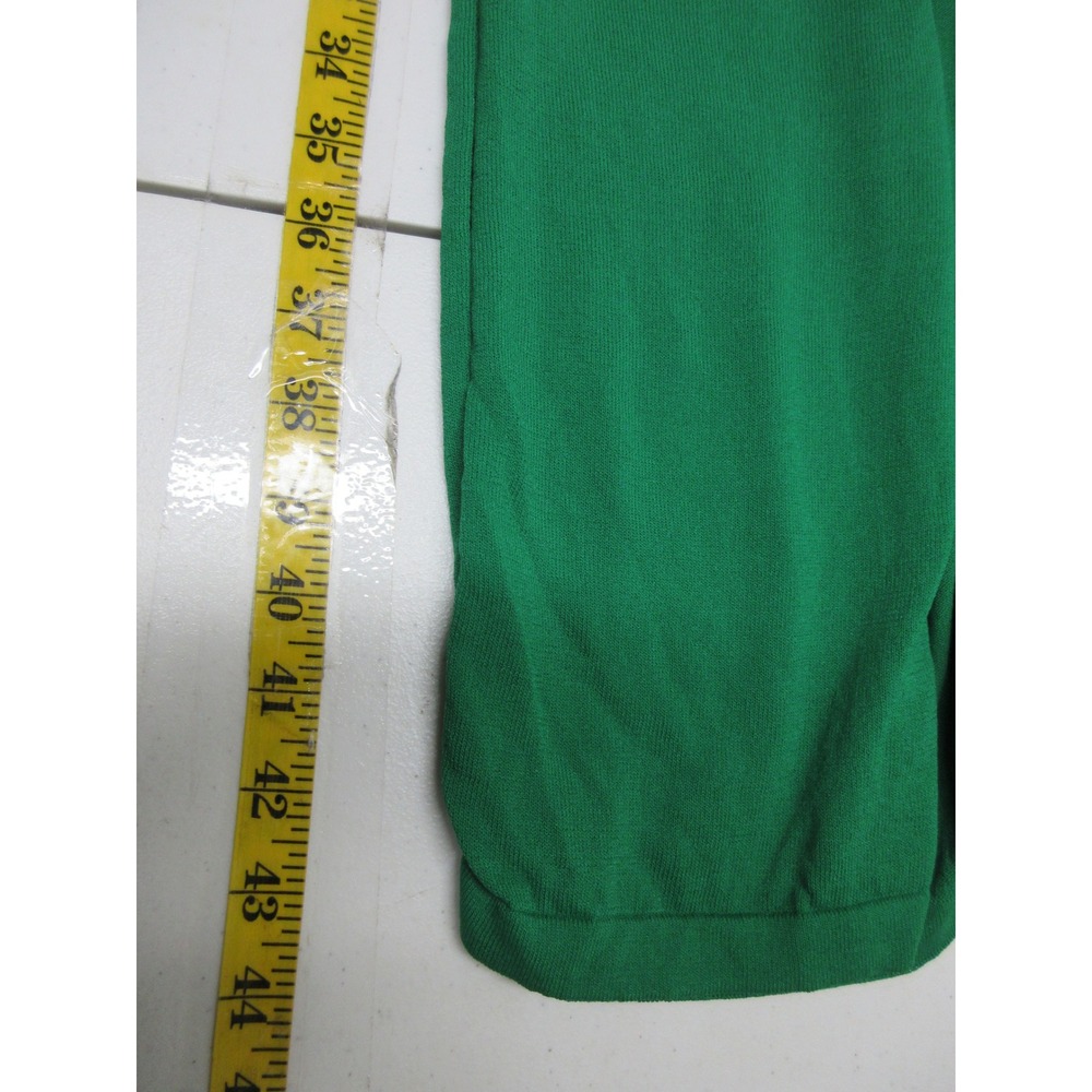 Vanity Basics Sweater Set Womens Size L Duster Twinset Kelly Green Stretch Knit - Picture 15 of 16
